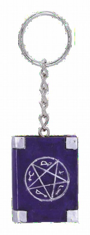 Photo #1 of product U5508T1 - Pack of 12 Witches Grimoire Book of Spells Keyrings