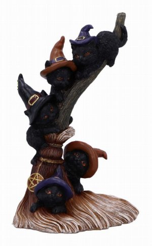 Photo #1 of product U6870C24 - Broomstick Kindle Witchy Black Cats Ornament