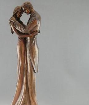 Photo of Couple in Love Bronze Figurine 35cm