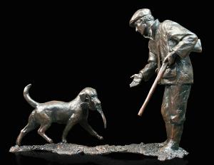 Photo of First Retrieve Man and Dog Bronze Figurine (Limited Edition) Michael Simpson