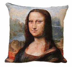 Phot of Mona Lisa By Leonardo Da Vinci Tapestry Cushion