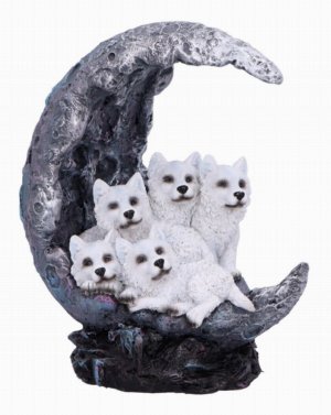 Photo #1 of product U6868C24 - Moon Litter White Wolves Ornament