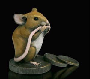 Photo of Mouse with Old Pennies Bronze Figurine Michael Simpson