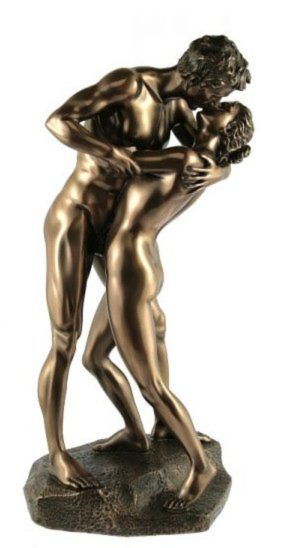 Photo of Naked Couple The Kiss Bronze Nude Figurine