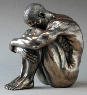 Photo of Nude Man Sitting Bronze Figurine 18 cm