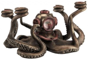 Photo of Steampunk Octopus Candle Holder Bronze Figurine