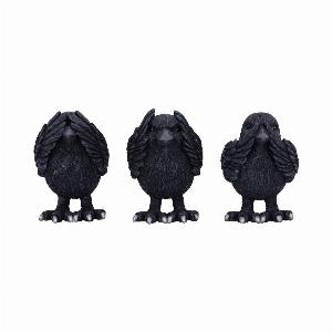 Photo #1 of product B6023V2 - Three Wise Ravens Figurines 8.7cm