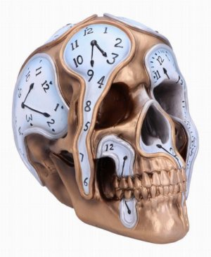 Photo #1 of product B6094W2 - Time Goes By Clock Skull 17.5cm