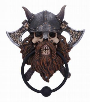 Photo #1 of product D5988W2 - Viking Skull Door Knocker 18.5cm