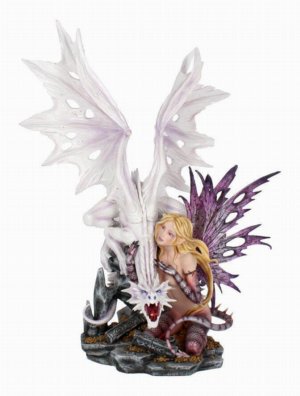 Photo #1 of product D0131A3 - Aarya Dragon Guardian Dragon & Fairy Figurine 59cm