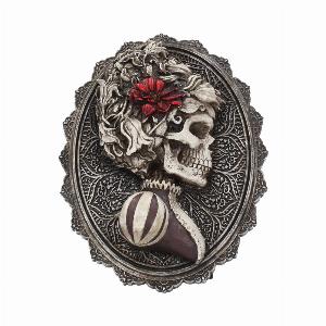 Photo #1 of product B4038K8 - Beautiful Female Skeleton Plaque Day of the Dead Valentine Wall Hanging