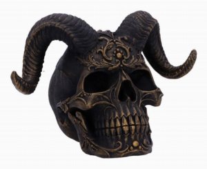 Photo #1 of product D5980W2 - Diabolus Horned Skull 18cm