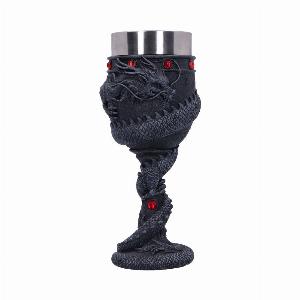 Photo #1 of product B2406G6 - Black Chinese Dragon Coil Goblet Wine Glass