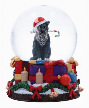 Photo #1 of product B6401Y3 - Lisa Parker Krampuss Cat Snow Globe