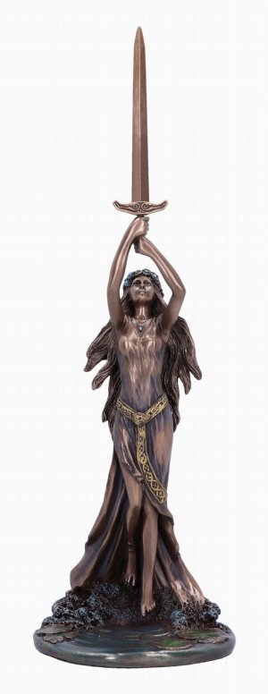 Photo #1 of product D6578Y3 - Lady of the Lake and Excalibur Bronze Figurine