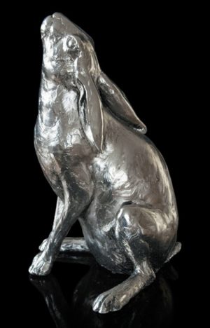 Photo of Moon Gazing Hare Nickel Plated Figurine 25 cm Michael Simpson