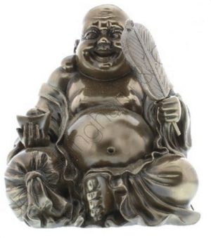 Photo of Sitting Wealth Buddha Figurine Polished Bronze (Juliana) 21cm