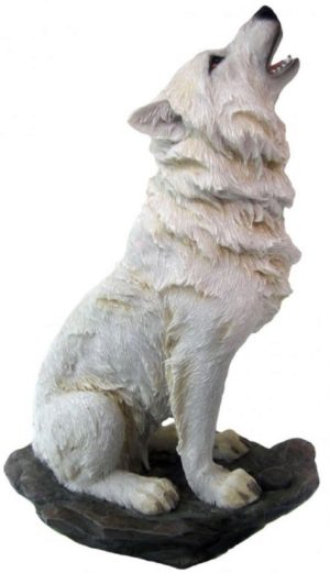 Photo of Storms Cry White Wolf Figurine 20cm