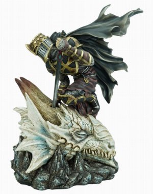 Photo #1 of product D7172B25 - The Price of Valour  Heroic Knight Over Slain Dragon Figurine