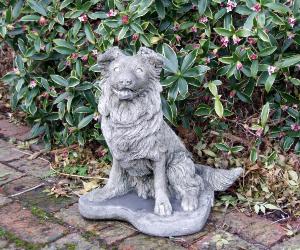Photo of Collie Pup Dog Stone Statue