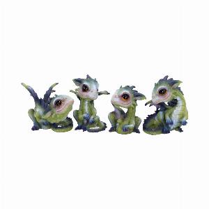 Photo #1 of product U4799P9 - Curious Hatchlings Small Set of Four Dragon Infant Ornaments