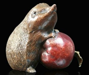 Photo of Hedgehog with Apple Small Bronze Figurine (Limited Edition) Michael Simpson