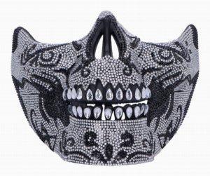 Photo #1 of product D7110B25 - Fancy Dress Jewelled Masquerade Mask Cosplay (Silver)