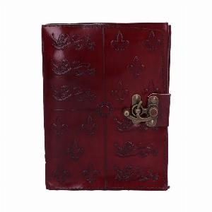 Photo #1 of product B5115R0 - Lockable Red Leather Medieval Embossed Journal
