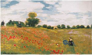 Phot of Poppies By Monet Wall Tapestry