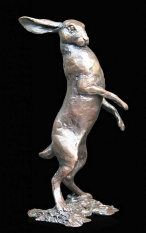 Photo of Small Hare Standing Bronze Figurine (Limited Edition) Michael Simpson