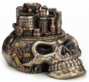 Photo of Steampunk Skull City Pen Holder Ornament