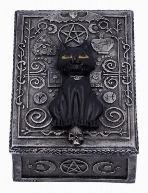 Photo #1 of product U5476T1 - Familiar Spell Black Cat Sigil Trinket Box 13.7cm