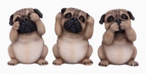Photo #1 of product B4884P9 - Three Wise Pugs Dog Ornaments