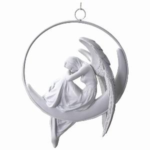 Photo #1 of product U4978R0 - Angels Serenity White Hanging Winged Angel Decoration