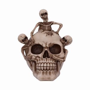 Photo #1 of product U5454T1 - Breaking Free Skeleton Emerging from Skull Ornament 17.7cm