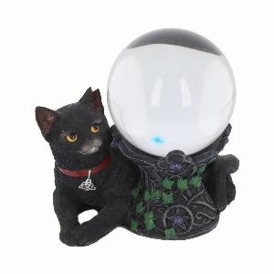 Photo #1 of product B1809E5 - Cosmo Cat Crystal Ball Holder Wiccan Witch Gothic Ornament