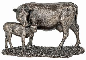 Photo of Cow and Calf Bronze Large Sculpture