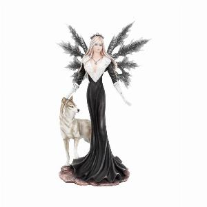 Photo #1 of product D4509N9 - Dark Aura Fairy With Her Grey Wolf Companion 24cm