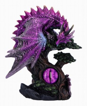 Photo #1 of product U6698A24 - Draconic Seer Purple Dragon Eye Figurine 17cm