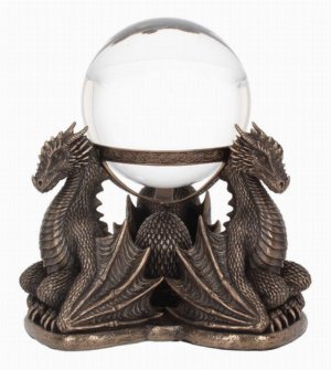 Photo #1 of product B3714K8 - Bronze Dragons Prophecy Mythical Crystal Ball Holder