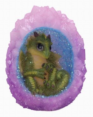 Photo #1 of product U6706A24 - Geode Nest (Green) Illuminating Figurine