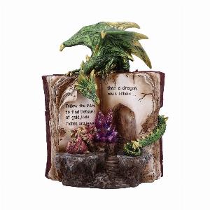 Photo #1 of product U5477T1 - Hoard Finders Dragon with Book Crystal Figurine