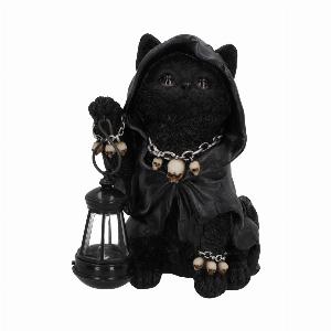 Photo #1 of product U6172W2 - Reapers Feline Lantern Grim Reaper Cat Figurine 18.5cm