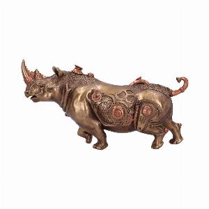 Photo #1 of product D5831U1 - Bronze Steampunk Rhino Figurine 29.5cm