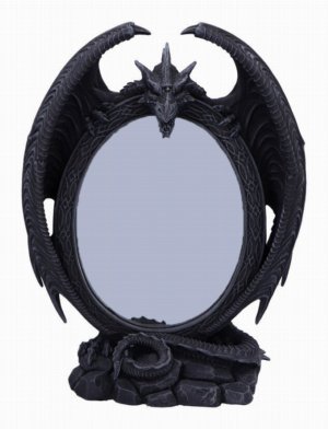 Photo #1 of product D6776A24 - Scaled Reflection Dragon Mirror 29cm