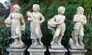 Photo of Set of 4 Traditional Seasons Stone Statues