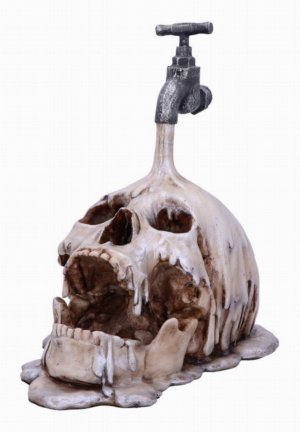 Photo #1 of product D4973R0 - Tapped Pouring Tap Skull Ornament Figurine