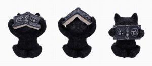 Photo #1 of product U6717A24 - Three Wise Witchy Black Spell Cats 8.5cm