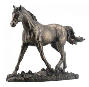 Photo of Trotting Horse Bronze Figurine 20 cm