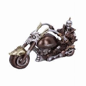 Photo #1 of product U5460T1 - Wheels of Steel 29cm Steampunk Motorcycle Skeleton Figurine.